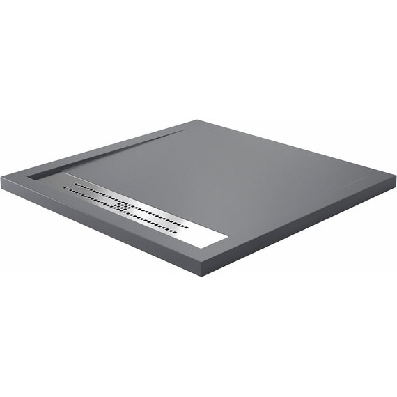 Поддон каменный WasserKraft Wiese 90х90 см 84T03, серый матовый - фото 