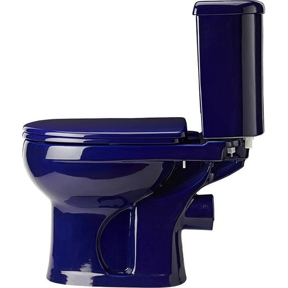 Унитаз-компакт Оскольская керамика Ирида Стандарт (горизонтальный выпуск) с полипропиленовой крышкой 40355130402, синий, Цвет производителя: синий - фото 3