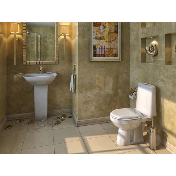 Унитаз-компакт Оскольская керамика Лея Люкс (косой выпуск) с крышкой дюропласт 41301130311 - фото 4