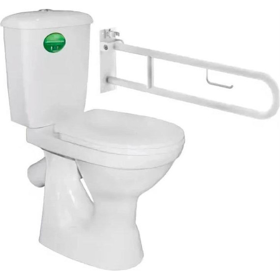 Унитаз-компакт Оскольская керамика Персона Стандарт (косой выпуск) с полипропиленовой крышкой 42301120012 для людей с ограниченными возможностями - фото 2