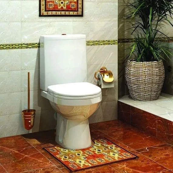 Унитаз-компакт Оскольская керамика Фиона Люкс (косой выпуск) с крышкой дюропласт 43901130021 - фото 