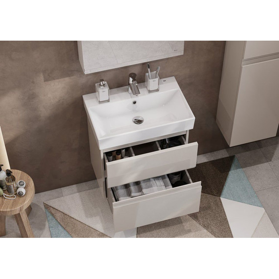 Тумба подвесная с раковиной Roca Oleta 60 см A857639515, капучино - фото 6