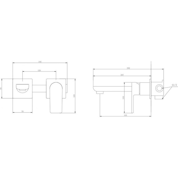 Смеситель для раковины настенный Abber Weiss Insel AF8082W (со скрытой частью) белый/хром, Цвет производителя: белый - фото 3
