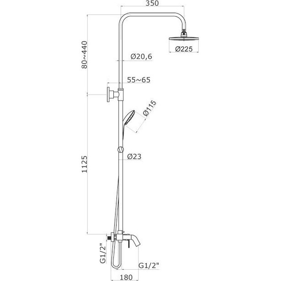Душевая стойка Azario Tevis AZ-15490531 - фото 2