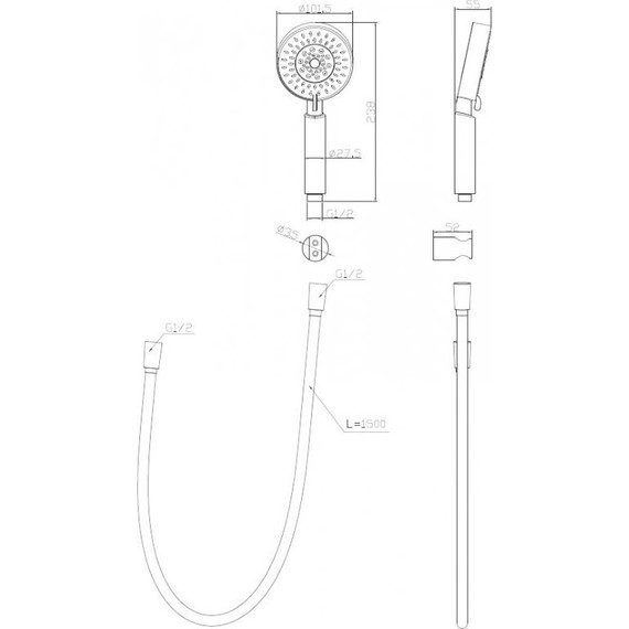 Душевой гарнитур BelBagno BB-DFS-5-CRM - фото 2