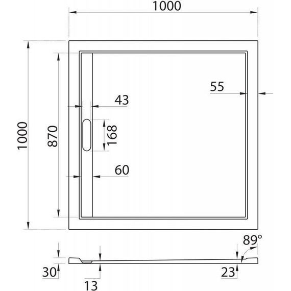 Мраморный поддон Cezares TRAY-AS-A-100-30-NERO 100х100 см, чёрный матовый - фото 3
