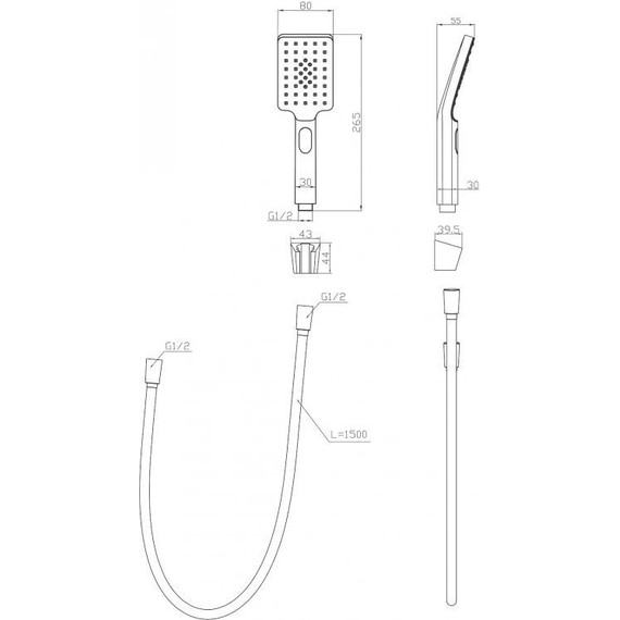 Душевой гарнитур BelBagno Luce LUC-DFS-CRM - фото 2