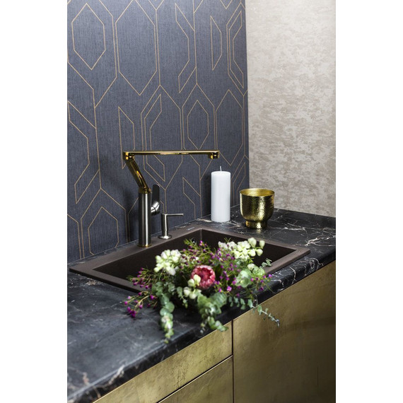 Смеситель для кухни Omoikiri Tara-LG-GM 4994396, светлое золото/вороненая сталь - фото 3