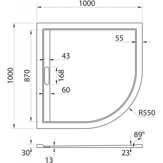 Мраморный поддон Cezares TRAY-AS-R-100-30-W 100х100 см - фото 3