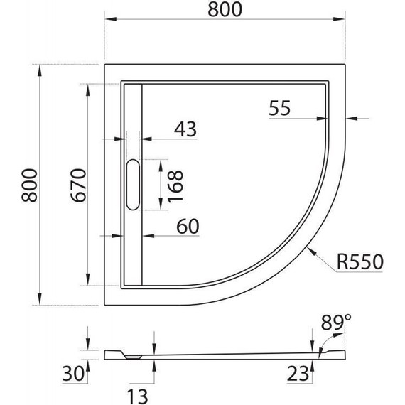 Мраморный поддон Cezares TRAY-AS-R-80-30-W 80х80 см - фото 3