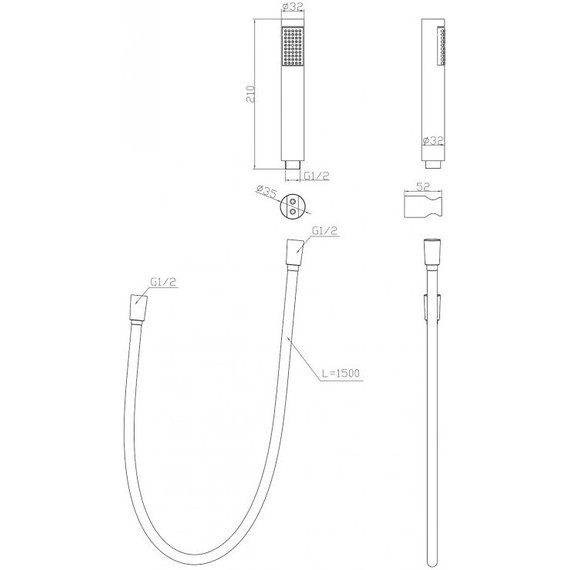 Душевой гарнитур BelBagno UNO-DFS-NERO, черный матовый - фото 2