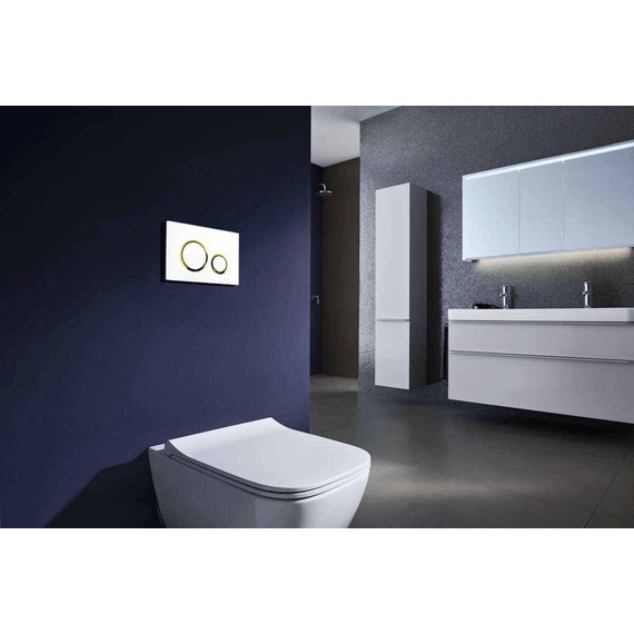 Кнопка смыва Azario AZ-8200-0046, белый/золото - фото 2