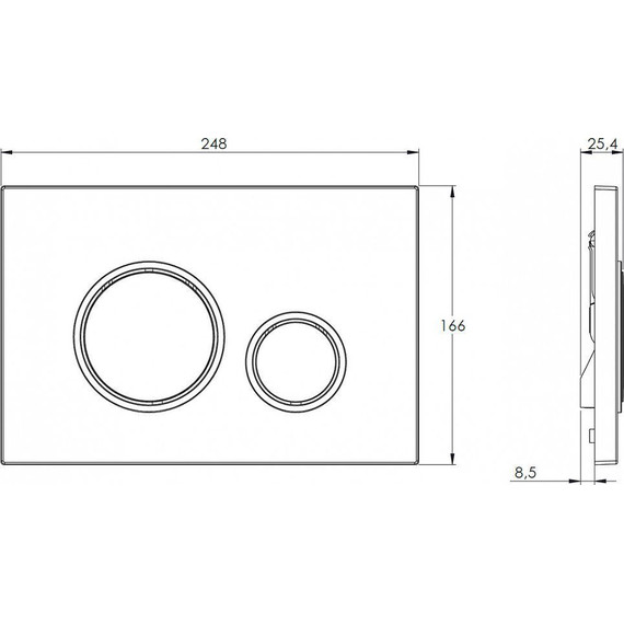 Кнопка смыва Azario AZ-8200-0046, белый/золото - фото 3