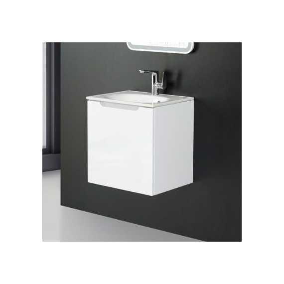 Тумба подвесная с раковиной BelBagno ETNA-500-1A-SO-BL-P-L 50 см, Bianco Lucido, Цвет фасада: Bianco Lucido - фото 