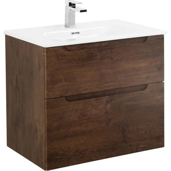 Тумба подвесная с раковиной BelBagno ETNA-H60-800-2C-SO-RW-P 80 см, Rovere Moro, Цвет фасада: Rovere Moro - фото 