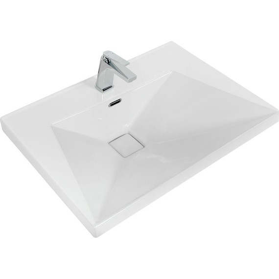 Тумба подвесная с раковиной Cezares MOLVENO-80-2C-SO-LB 80 см, Legno Bianco - фото 2