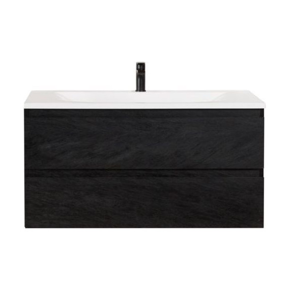 Тумба подвесная с раковиной Cezares MOLVENO-80-2C-SO-NR 80 см, Nero - фото 