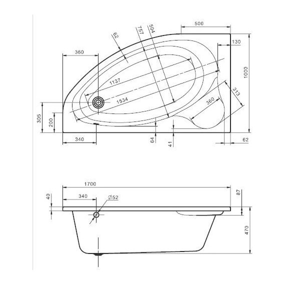 Ванна акриловая Santek Эдера 170x100 см L 1.WH50.1.662, Размер - мм: 1700х1000 - фото 4
