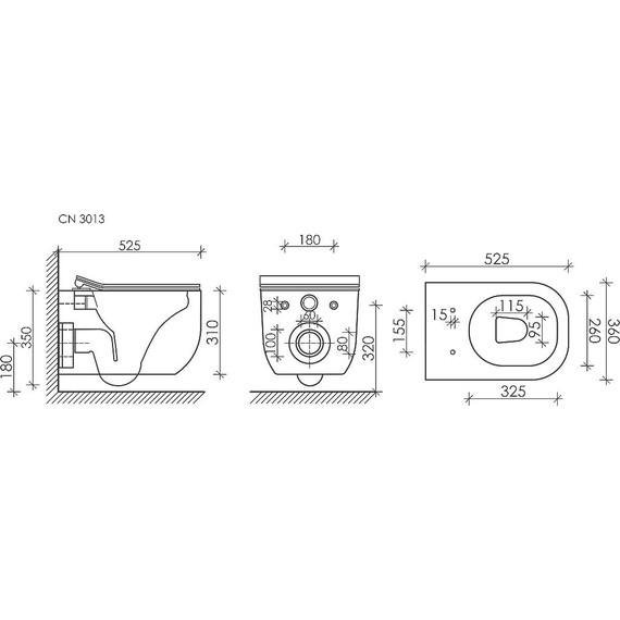 Унитаз подвесной Ceramicanova Noel Rimless CN3013 с тонкой крышкой микролифт - фото 7