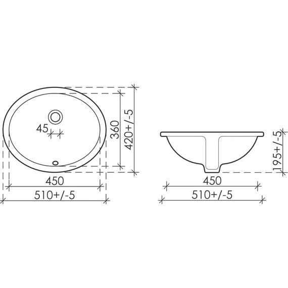 Раковина врезная под столешницу Ceramicanova Element 51 см CN6042 - фото 6
