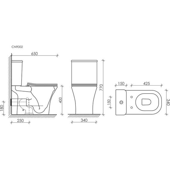 Унитаз-компакт Ceramicanova Alfa Rimless CN9002 с тонкой крышкой микролифт - фото 8