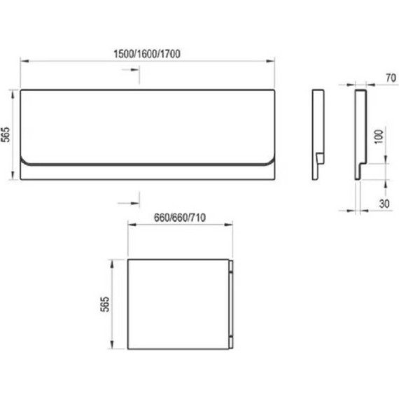 Панель фронтальная для ванны Ravak Chrome 170 см CZ74100A00 - фото 3