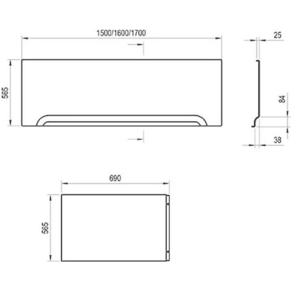 Панель боковая для ванны Ravak Vanda II CZ00110A00 - фото 3