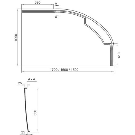 Панель фронтальная для ванны Ravak Rosa II 160 см CZM1200AN0 L - фото 3