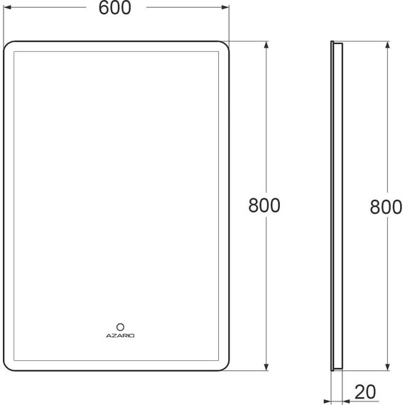 Зеркало Azario Lucia 60 см AZ-Z-061CS - фото 10