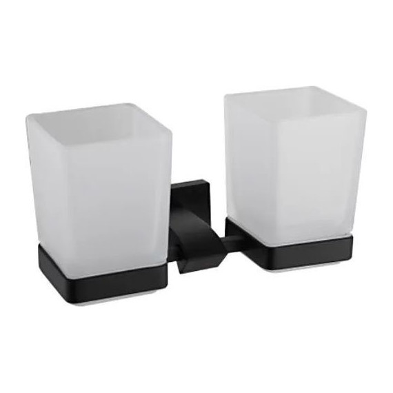 Двойной стакан для зубных щеток Gappo G0708-6, цвет чёрный - фото 