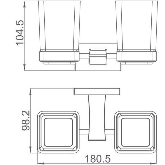 Двойной стакан для зубных щеток Gappo G0708-6, цвет чёрный - фото 2