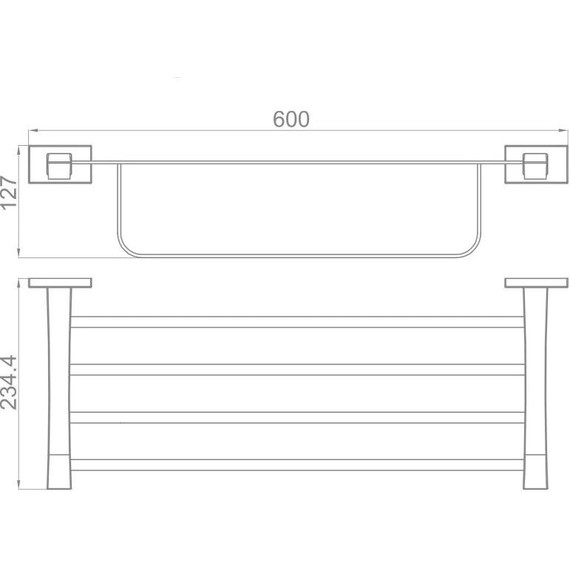Полка для полотенец с полотенцедержателем Gappo G0724-6, цвет чёрный - фото 2
