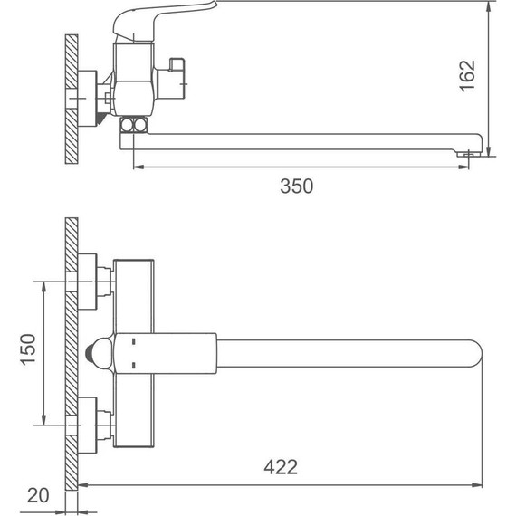 Смеситель для ванны Gappo Aventador G2250-8 - фото 8