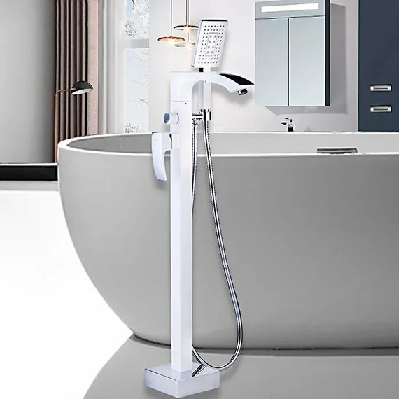 Смеситель для ванны Gappo G3007-8, белый/хром - фото 3