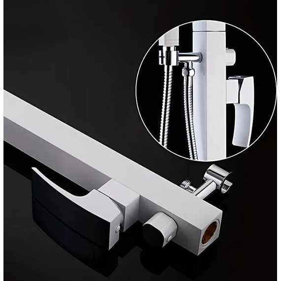 Смеситель для ванны Gappo G3007-8, белый/хром - фото 5