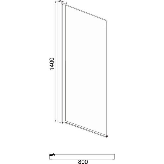 Шторка для ванны Azario Merrit 80х140 см AZ-NF6211-1 800 Black, чёрный/прозрачное - фото 3