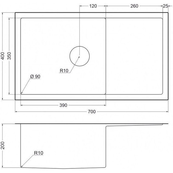 Кухонная мойка Emar EMB-124 PVD Nano Dark 1,2 мм, чёрный, Цвет производителя: чёрный - фото 2