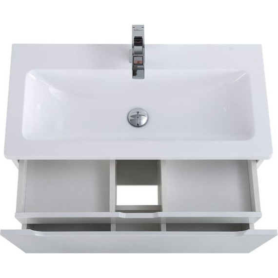 Тумба подвесная с раковиной BelBagno ETNA-M-800/380-1C-SO-BL 80 см, Bianco Lucido - фото 3