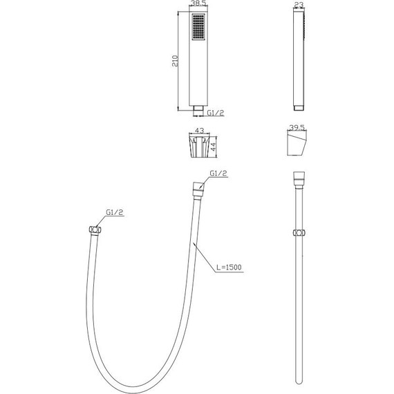 Набор смесителей 3 в 1 для ванны BelBagno Luce, черный матовый, Цвет производителя: чёрный матовый - фото 7