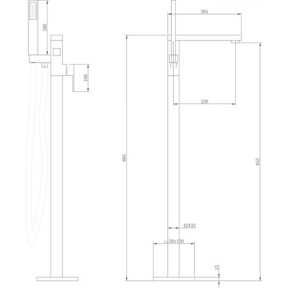 Смеситель для ванны Abber Daheim AF8215, Цвет производителя: хром - фото 7