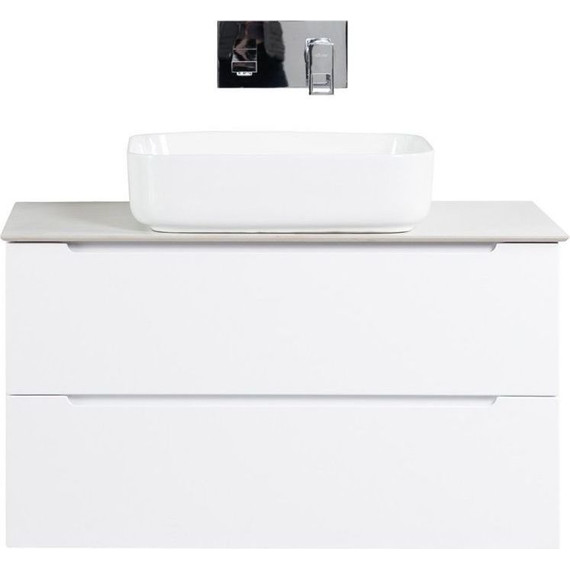 Тумба подвесная со столешницей BelBagno Etna 90 см ETNA-900-2C-SO-BO-P+KEP-90-CESTR, Цвет фасада: Bianco Opaco - фото 