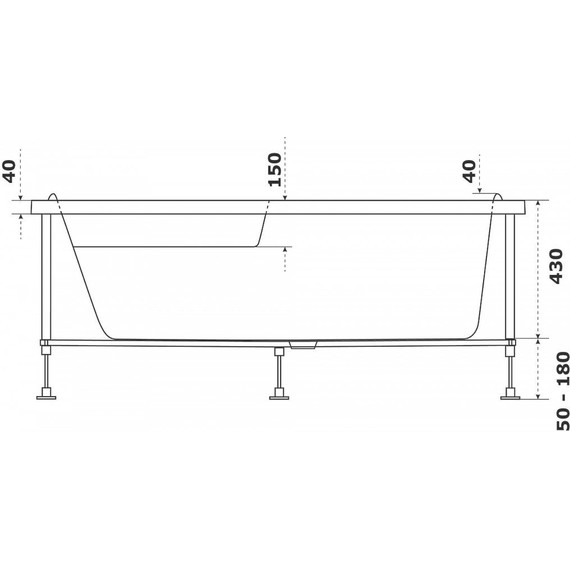 Каркас для ванны Azario Микона 170x110 см МИК0002 - фото 2