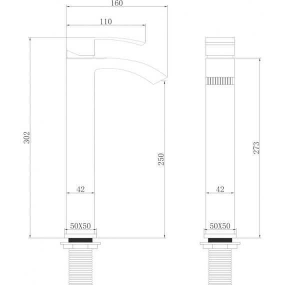 Смеситель для раковины высокий Abber Wasserfall AF8611B, черный матовый, Цвет производителя: чёрный матовый - фото 3
