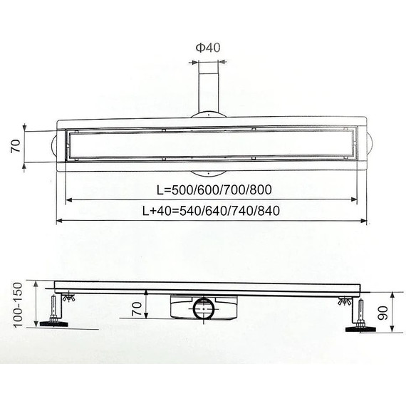 Трап Zeissler BAD536002 60 см, нержавеющая сталь - фото 8
