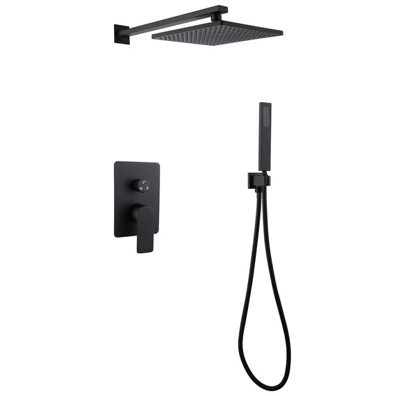 Душевая система для душа Abber Weiss Insel AF8018B, черный матовый - фото 