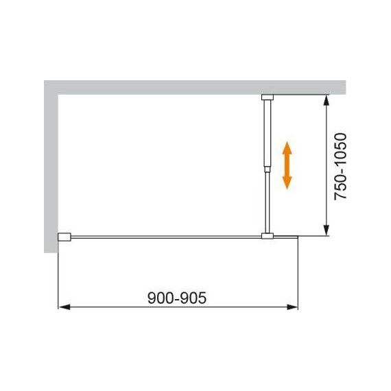 Шторка для ванны Cezares Liberta V-1 90 см (стекло 8 мм), черный/прозрачное - фото 3