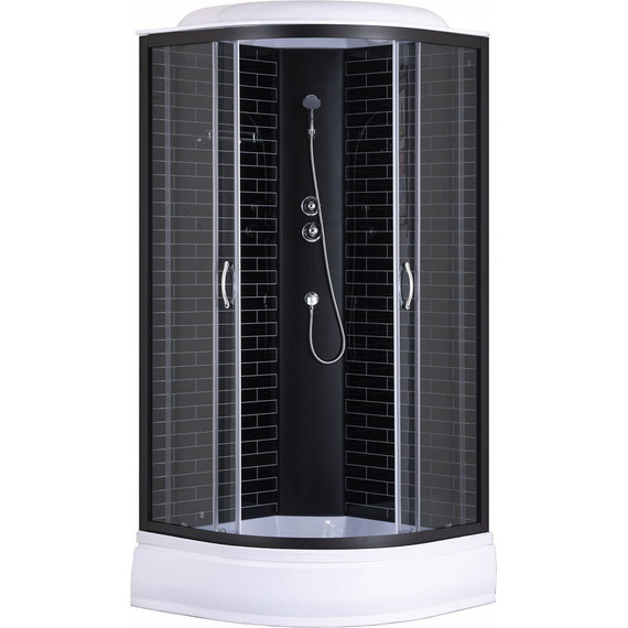 Душевая кабина Loranto 100х100 см CS-6610-25GB 100, черный/серое - фото 