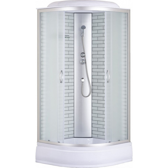 Душевая кабина Loranto 90х90 см CS-6690-25FW 90, хром/матовое - фото 