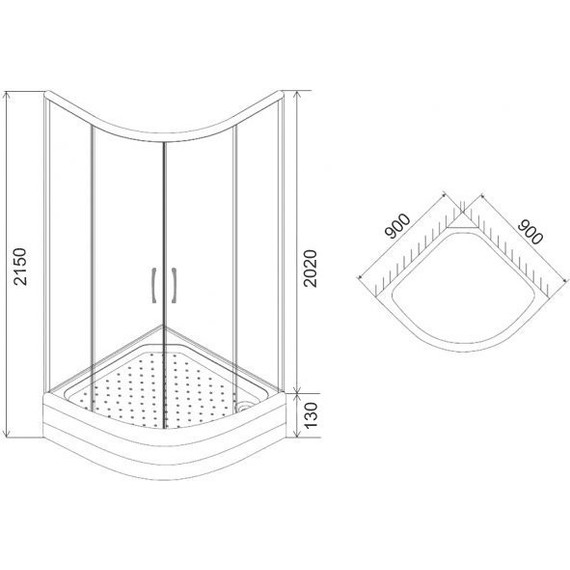 Душевое ограждение Loranto 90x90 см CS-8015GB 90, хром/серое - фото 3