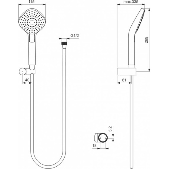 Душевой гарнитур Ideal Standard Idealrain Evo B2240AA - фото 2